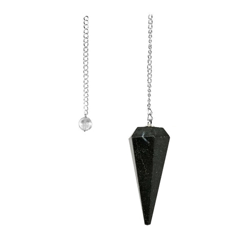 6 sided Pendulum - Black Agate
