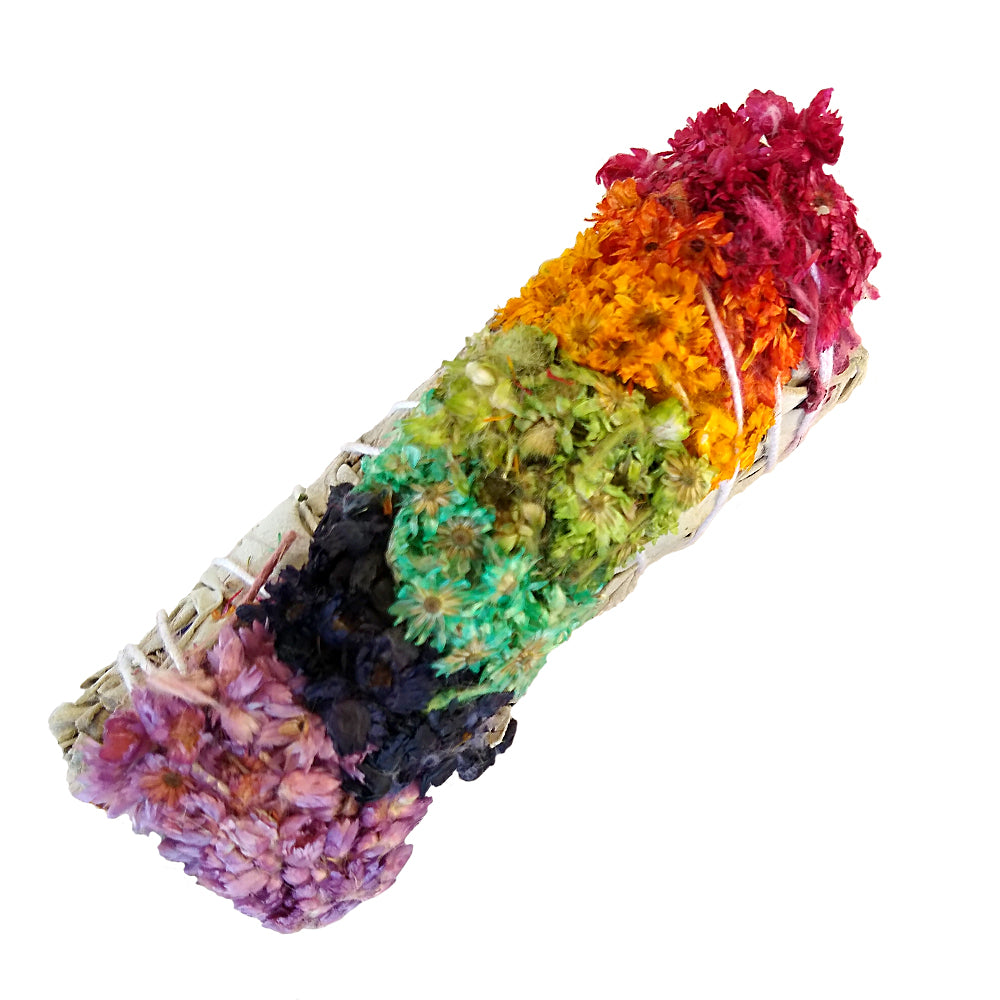 7 Chakras Mullein With White Sage Smudge Stick
