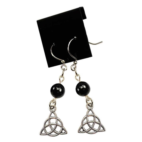 Black Onyx Triquetra Earrings