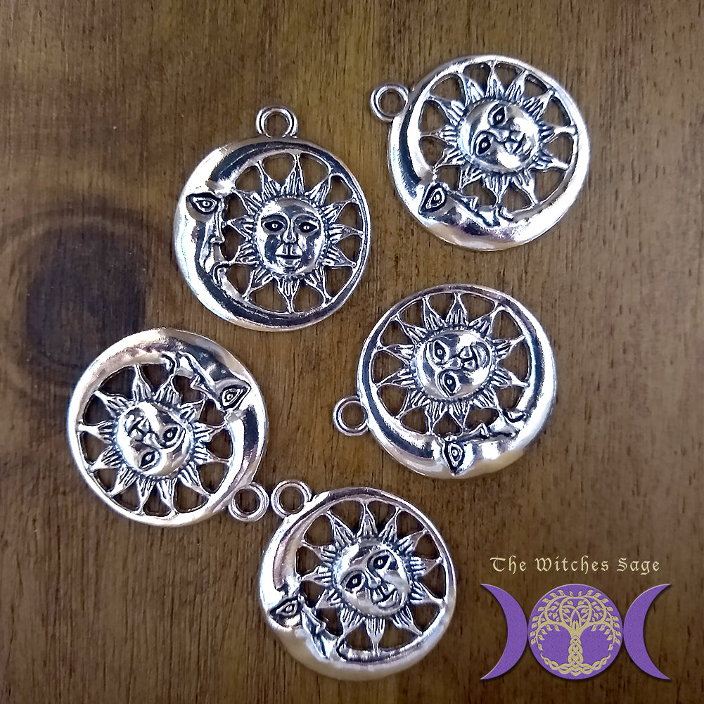 Crescent Moon & Sun Charm