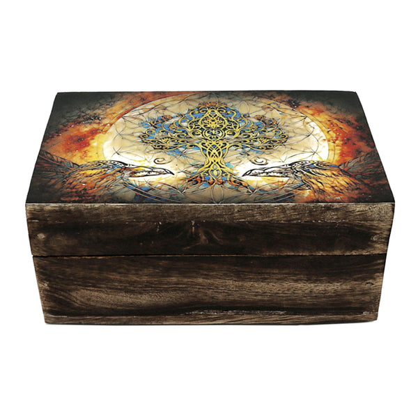 Tree of Life with Crows Wooden Box