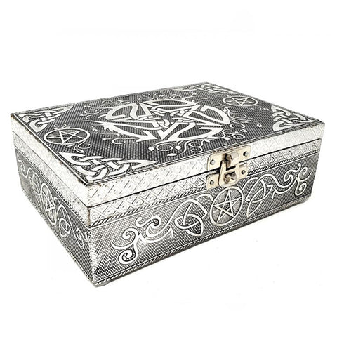 Pentagram Metal Over Wood Box