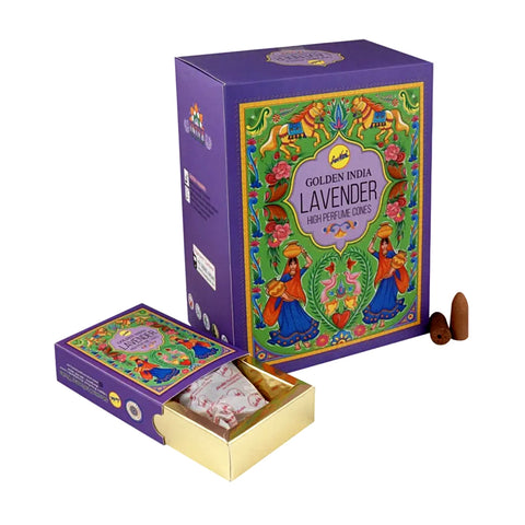 Sree Vani - Golden India Lavender Backflow Incense Cones