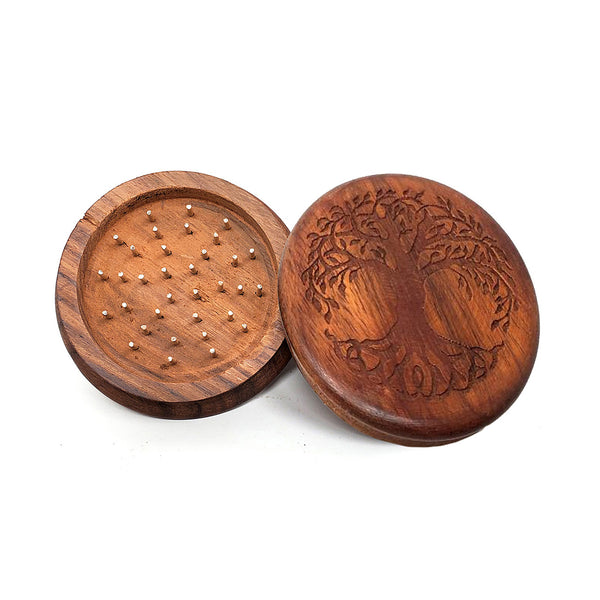 GODDESS HERB GRINDER. Wooden Box for Grinding Herbal Blends. –