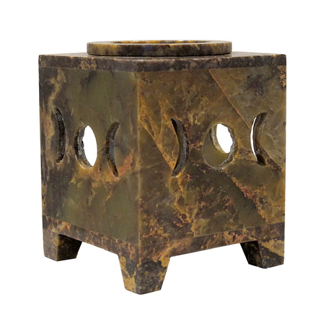Tripple Moon Stone Carved Square Oil Diffuser