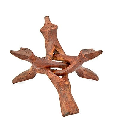 Wooden Cobra Tripod Stand 6"