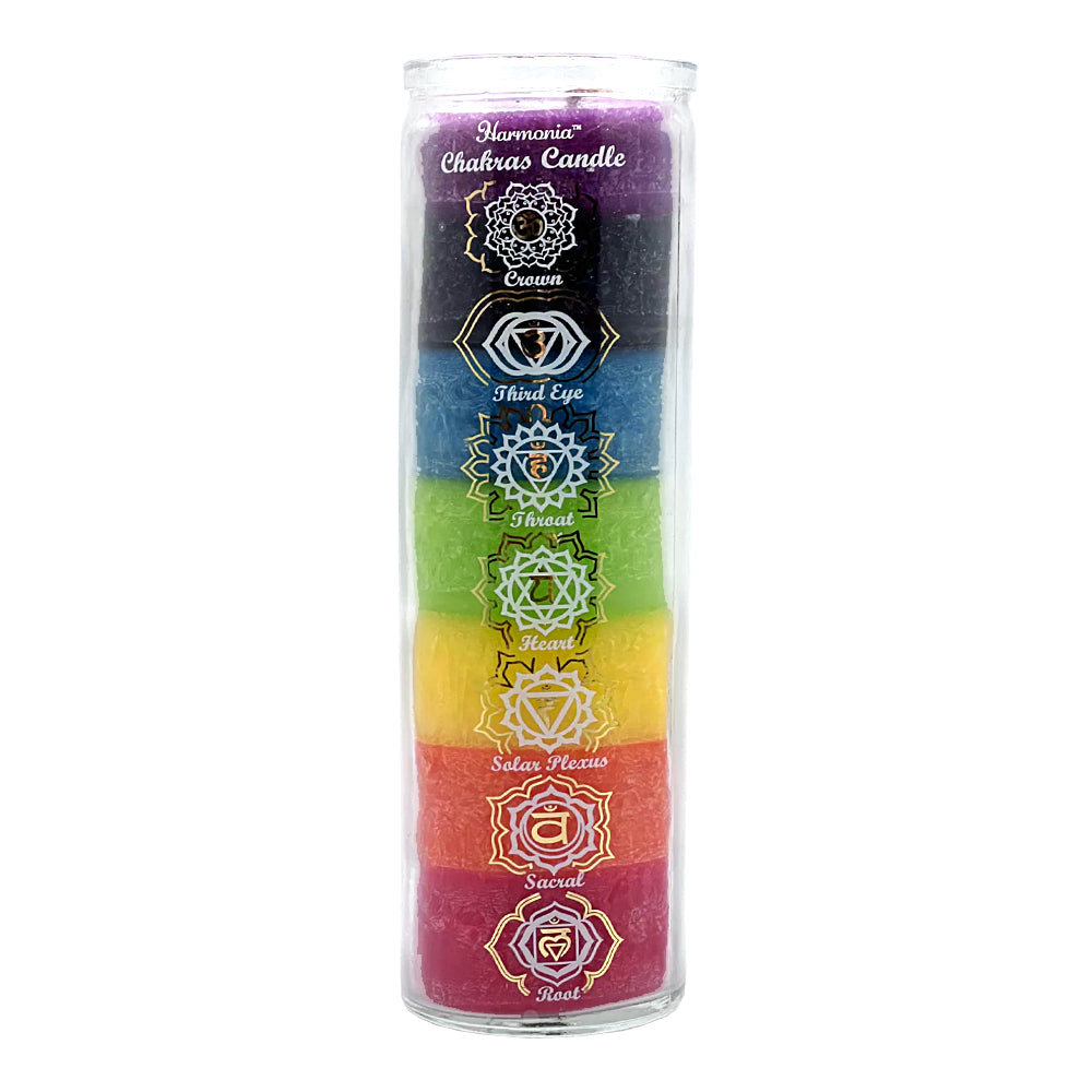 Harmonia 7 Day Chakra Glass Prayer Candle