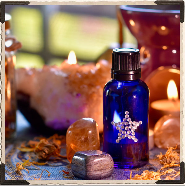 SHINE! Alchemy Oil 1oz. Calendula, Raspberry & Black Vanilla With Hematite & Citrine Stones. For Manifestation & Solidifying Your Intentions.