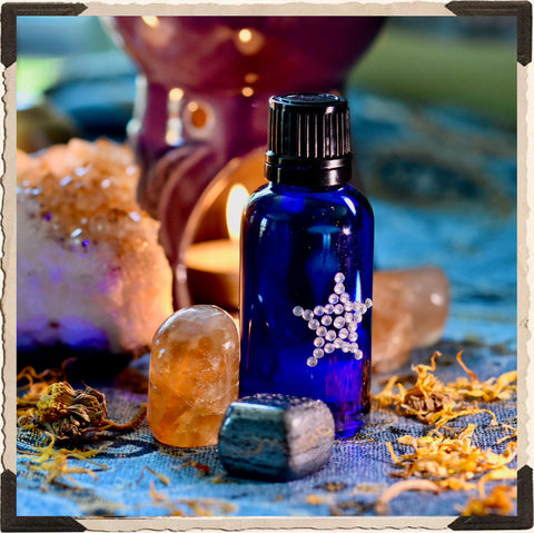 SHINE! Alchemy Oil 1oz. Calendula, Raspberry & Black Vanilla With Hematite & Citrine Stones. For Manifestation & Solidifying Your Intentions.