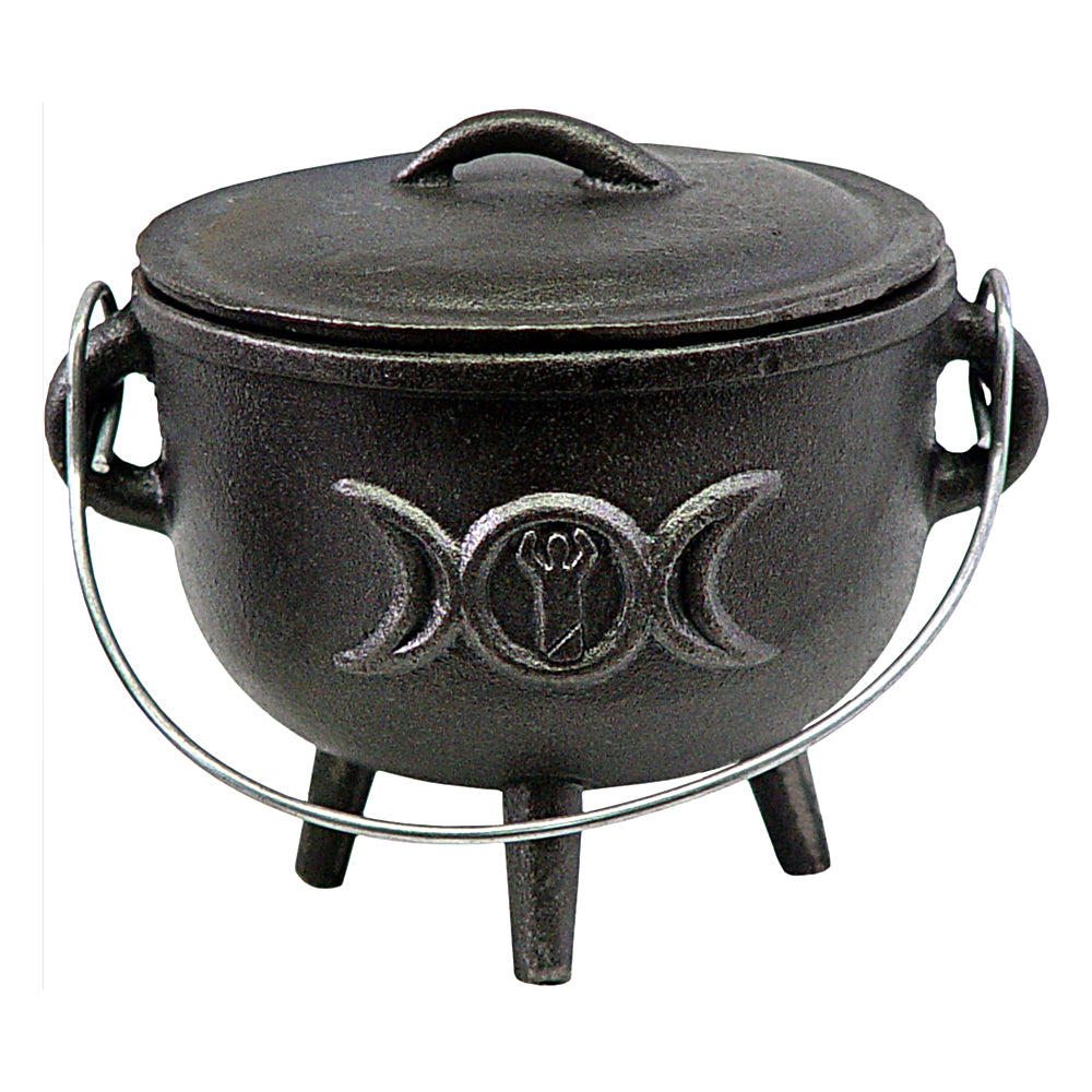 Cast Iron Cauldron - Triple Moon Goddess 4 1/2"