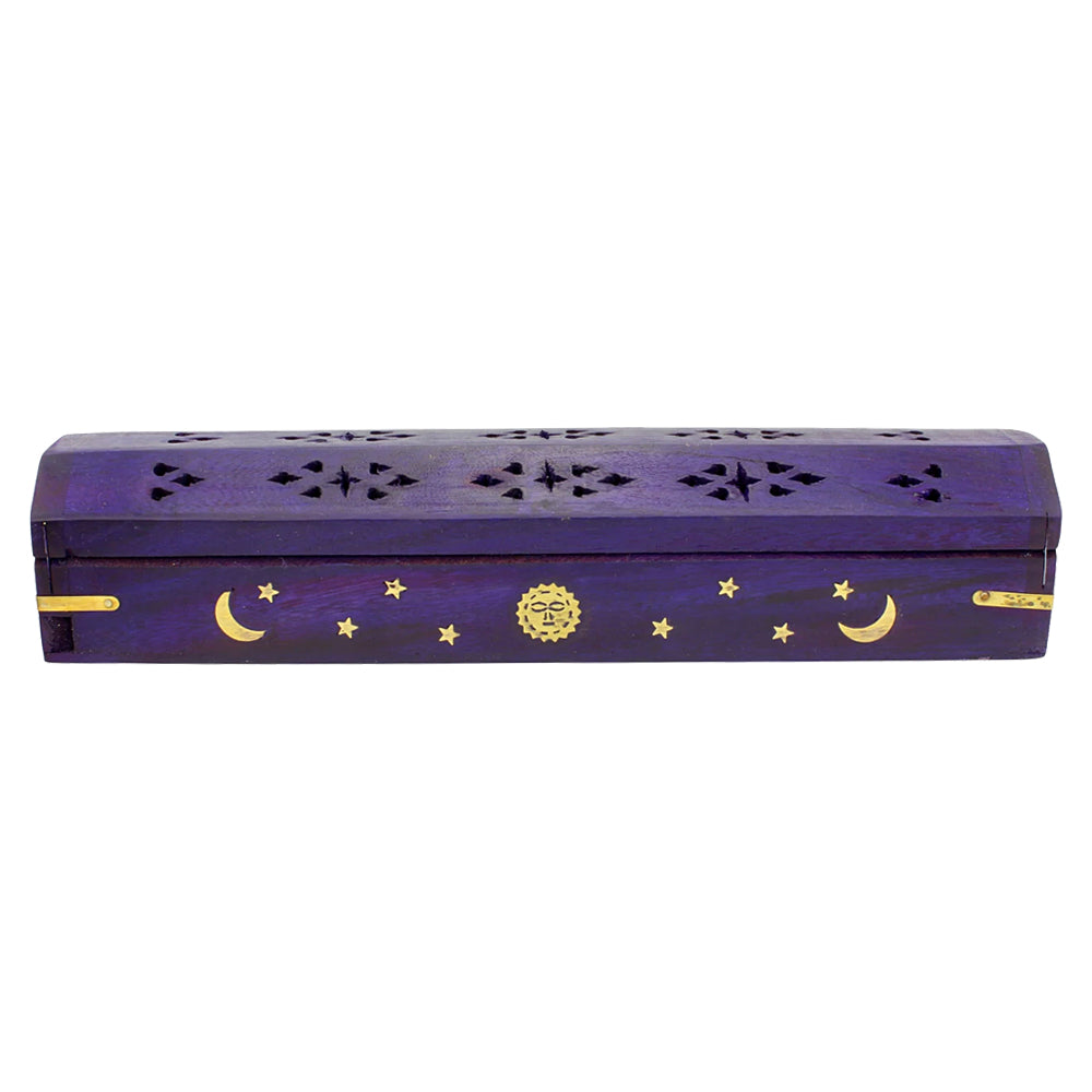 Celestial Coffin Incense Burner Violet 12"