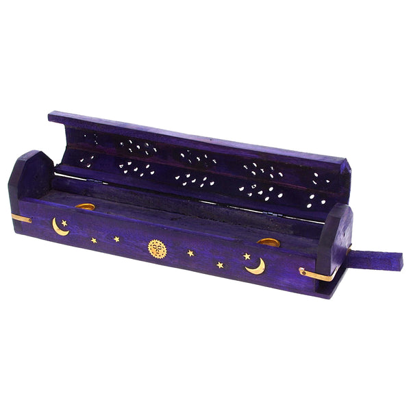 Celestial Coffin Incense Burner Violet 12"
