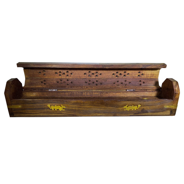 Dragon Wooden Coffin Box Incense Burner