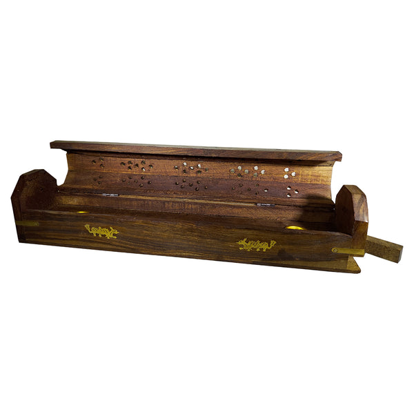 Dragon Wooden Coffin Box Incense Burner