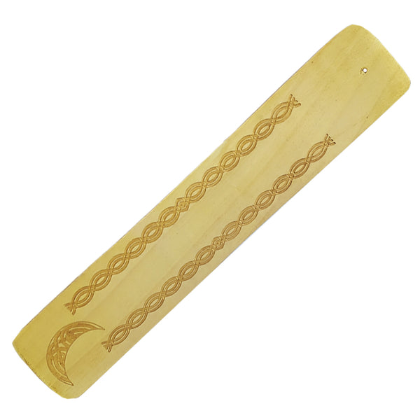 Wooden Incense Holders Engraved Designs - Moon