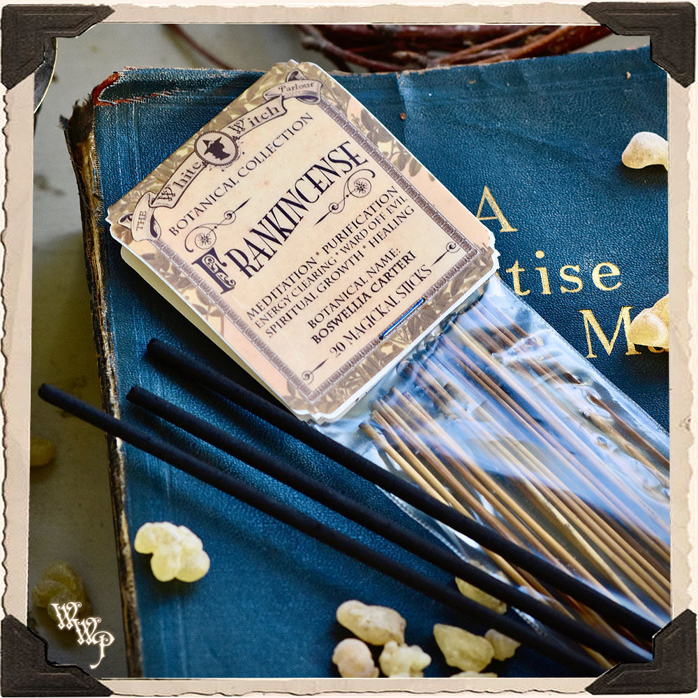 FRANKINCENSE INCENSE 20 Stick Pack. Single-Note Botanical. For Illumination, Consecration & Meditation.