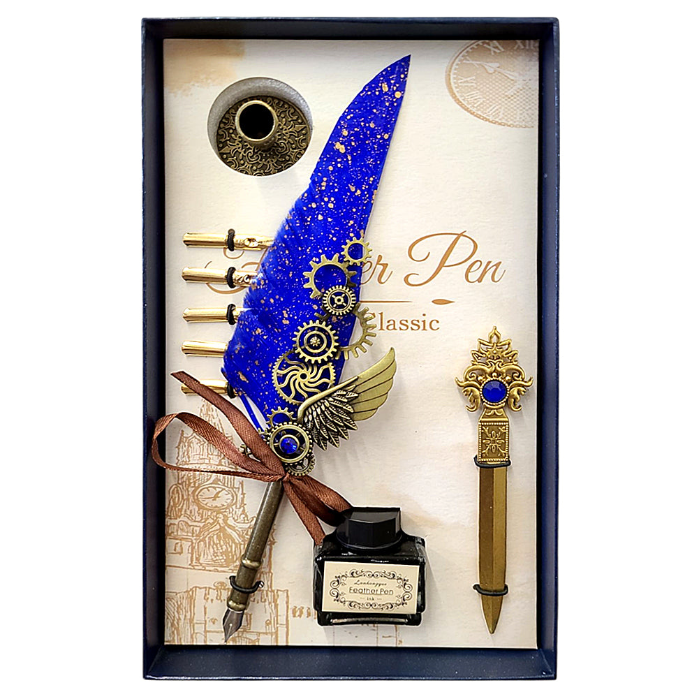 Refined Feather Quill Pen Dip Set - Style 03