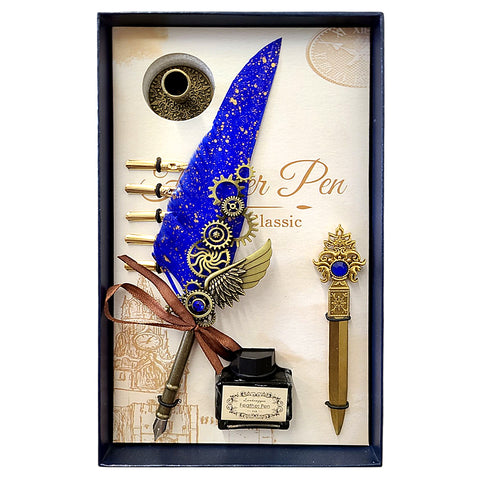 Refined Feather Quill Pen Dip Set - Style 03