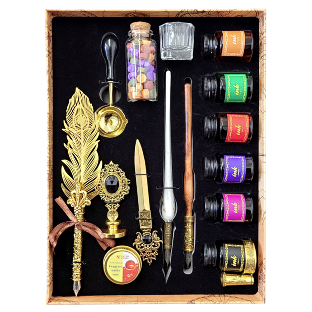 Feather Quill Pen Dip Set - Style 13