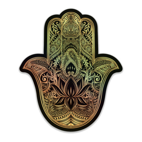 Gold Hamsa Hand Holographic Sticker