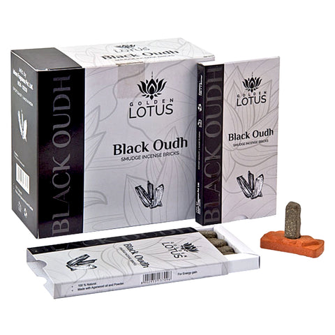 Golden Lotus Black Oudh Smudge Incense Bricks