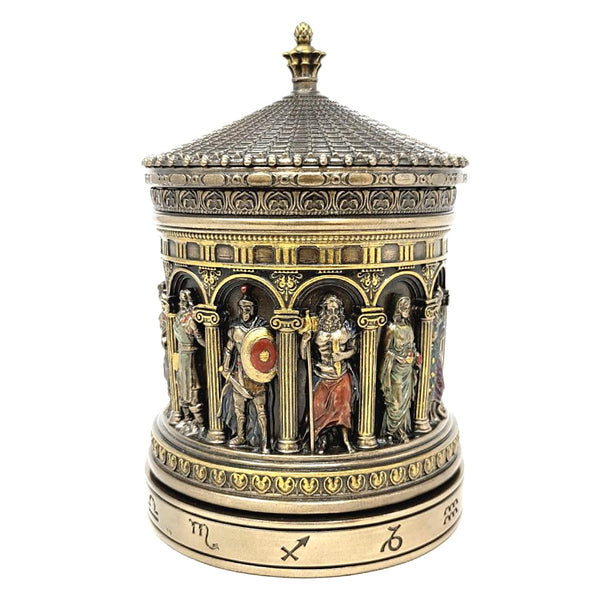 Greek Pantheon Zodiac Rotunda Rotating Trinket Box