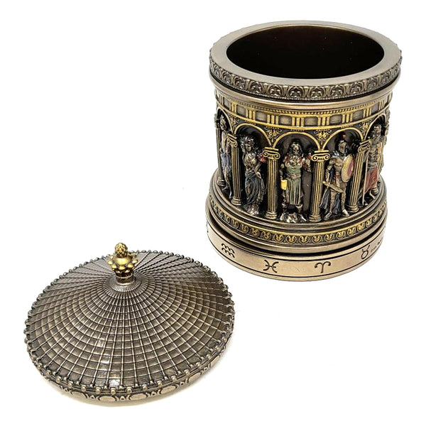 Greek Pantheon Zodiac Rotunda Rotating Trinket Box