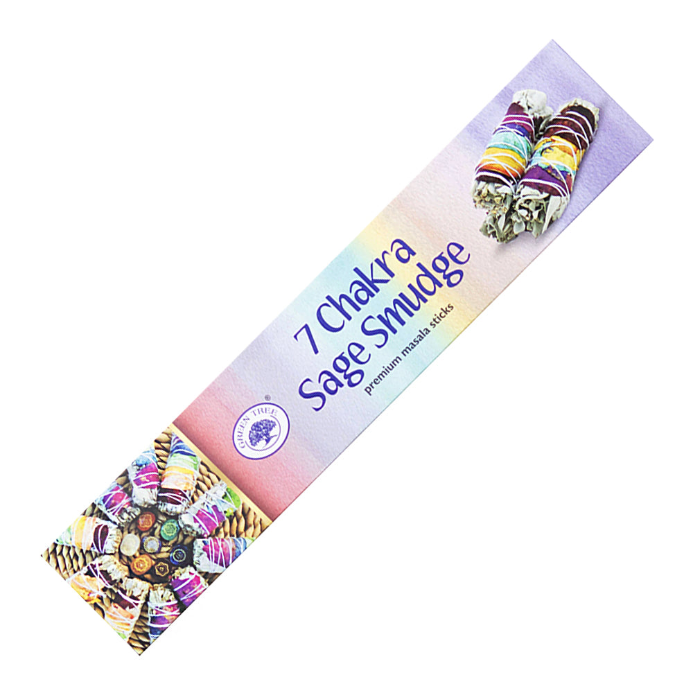 Green Tree 7 Chakra Sage Smudge Incense Sticks 15g