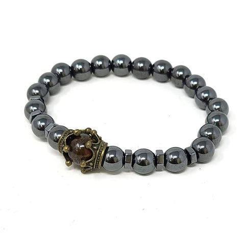 Hematite Crown Stretchable Bracelet