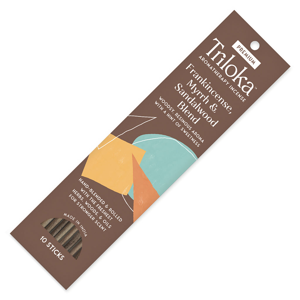 Triloka Frankincense-Myrrh-Sandalwood Blend Premium Incense Sticks