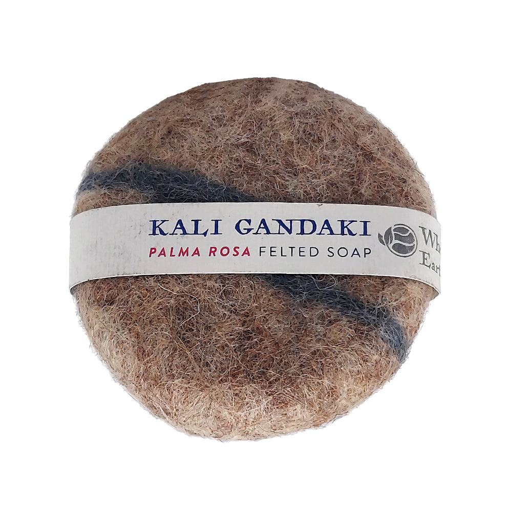 Kali Gandaki Palma Rosa Felted Herbal Soap
