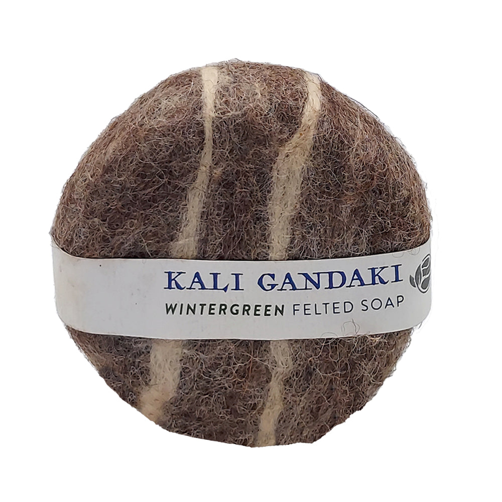 Kali Gandaki Wintergreen Felted Herbal Soap