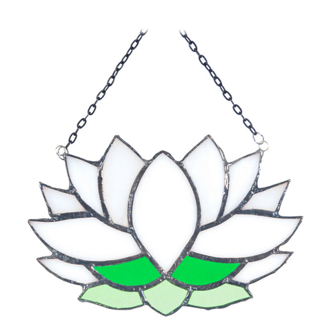 Lotus Stained Glass Suncatcher