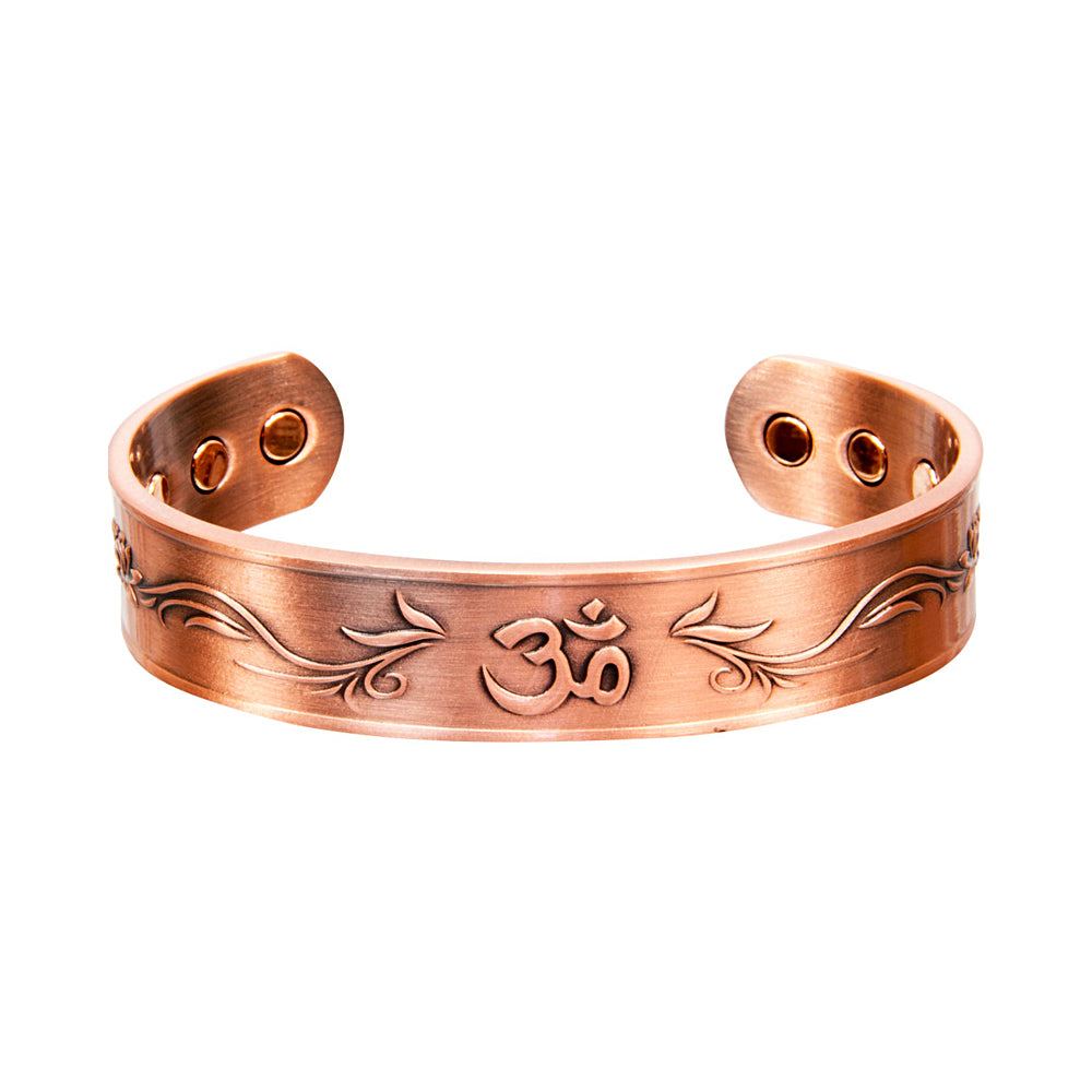 Magnetic Copper Bracelet - Om - Antique Copper