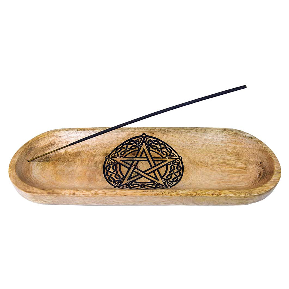 Mango Wooden Celtic Pentacle Incense Stick Holder