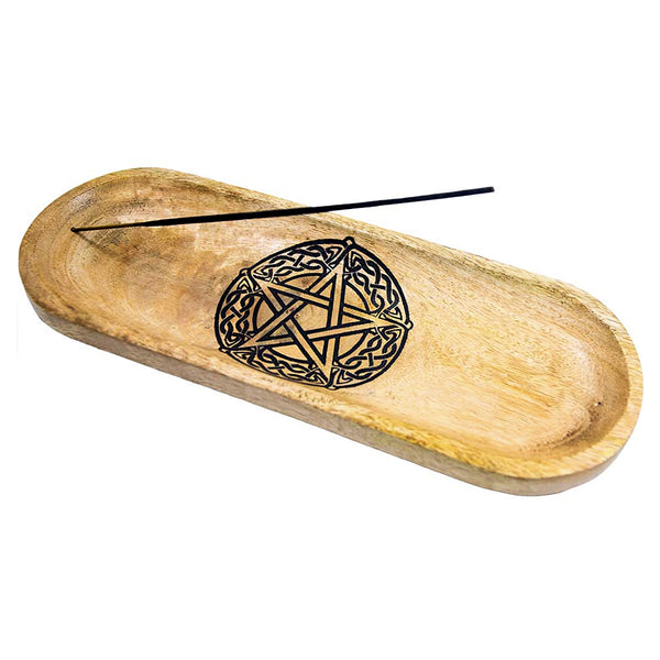 Mango Wooden Celtic Pentacle Incense Stick Holder