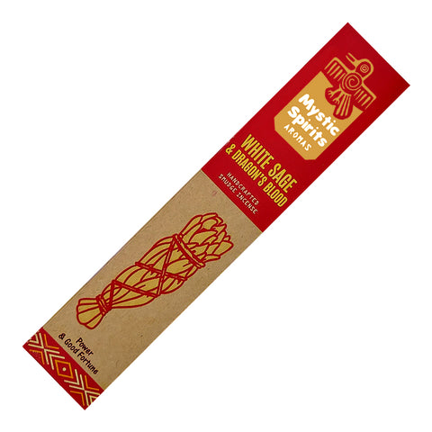 Mystic Spirits Aromas Handcrafted Smudge Incense Sticks - White Sage & Dragon's Blood