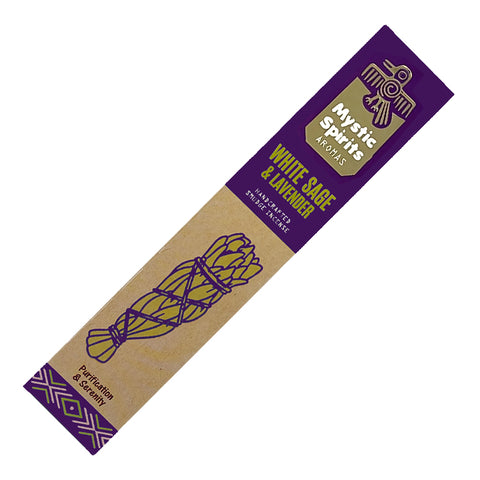 Mystic Spirits Aromas Handcrafted Smudge Incense Sticks - White Sage & Lavender
