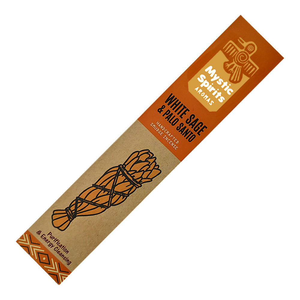 Mystic Spirits Aromas Handcrafted Smudge Incense Sticks - White Sage & Palo Santo