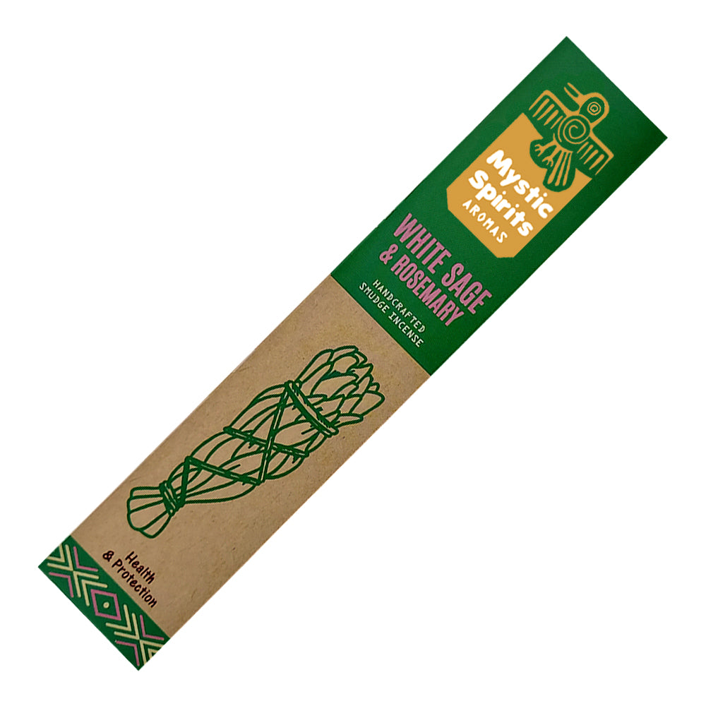Mystic Spirits Aromas Handcrafted Smudge Incense Sticks - White Sage & Rosemary
