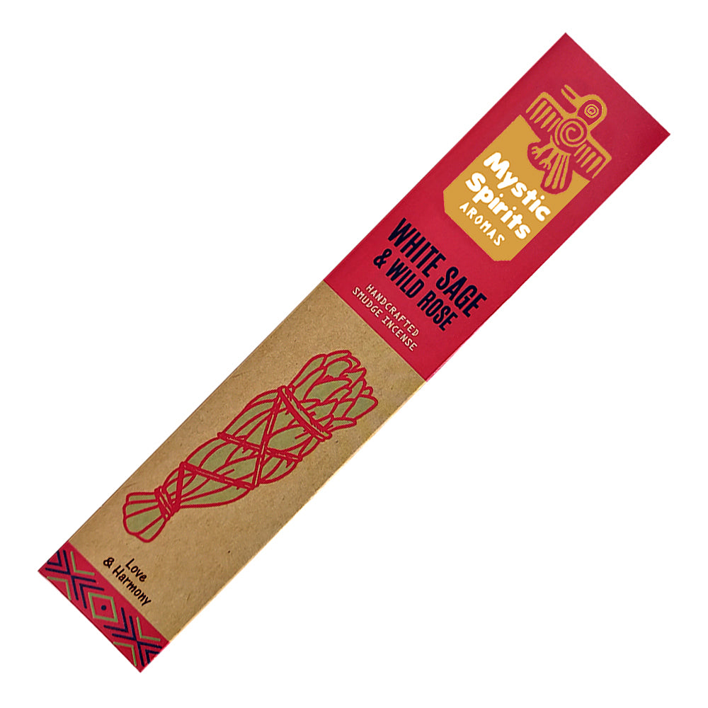 Mystic Spirits Aromas Handcrafted Smudge Incense Sticks - White Sage & Wild Rose