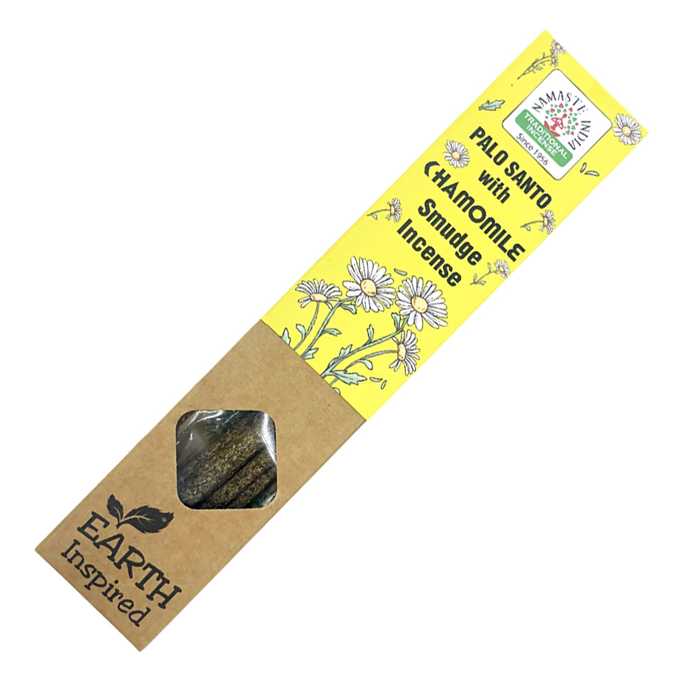 Namaste India Earth Inspired Palo Santo with Chamomile Smudge Incense Sticks