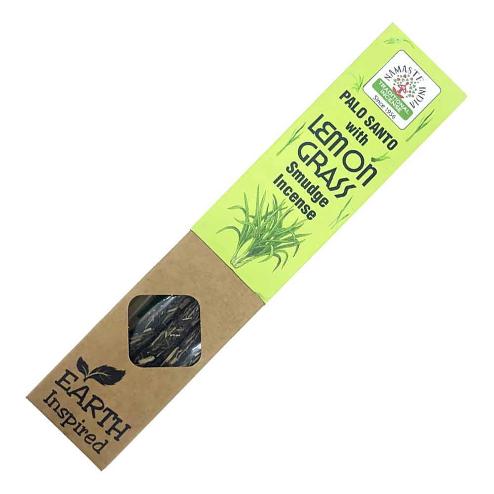 Namaste India Earth Inspired Palo Santo with Lemongrass Smudge Incense Sticks