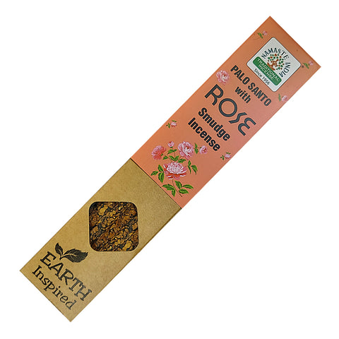 Namaste India Earth Inspired Palo Santo with Rose Smudge Incense Sticks