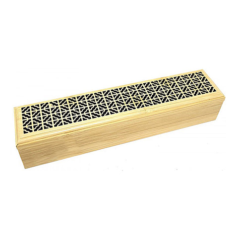 Natural Finish Wood Incense Box Burner (Fireproof Felt - Just place Incense on Top)