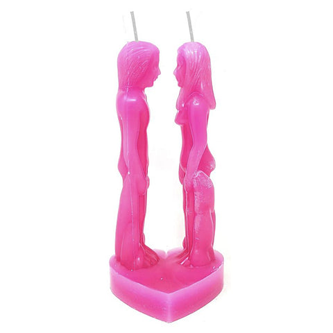 Pink Face to Face Lovers Candle