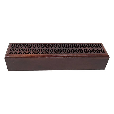 Rosewood Finish Wood Incense Box Burner (Fireproof Felt - Just place Incense on Top)