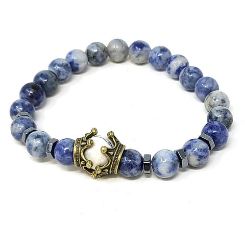 Sodalite King Crown Stretchable Bracelet