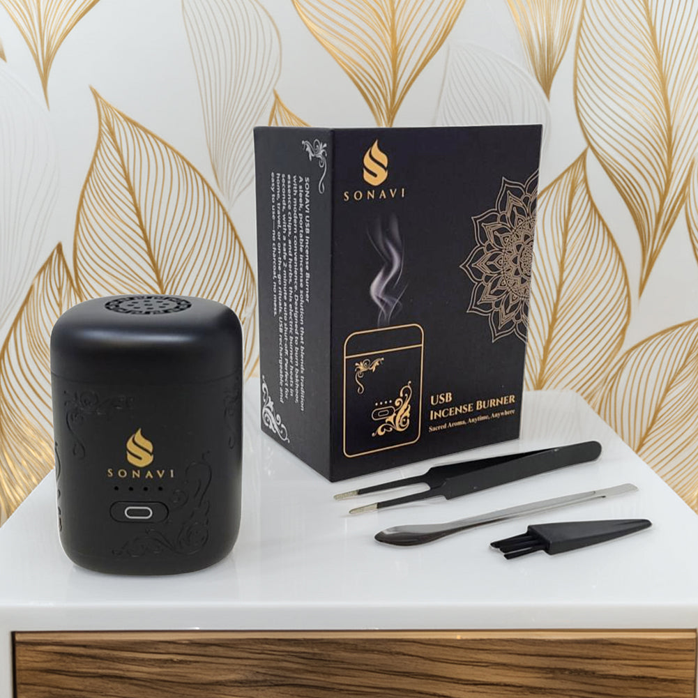 SONAVI- USB Electric Incense Burner – 3" H x 2"D