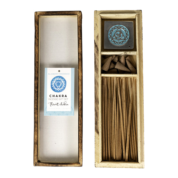Throat Chakra Wooden Incense Gift Set